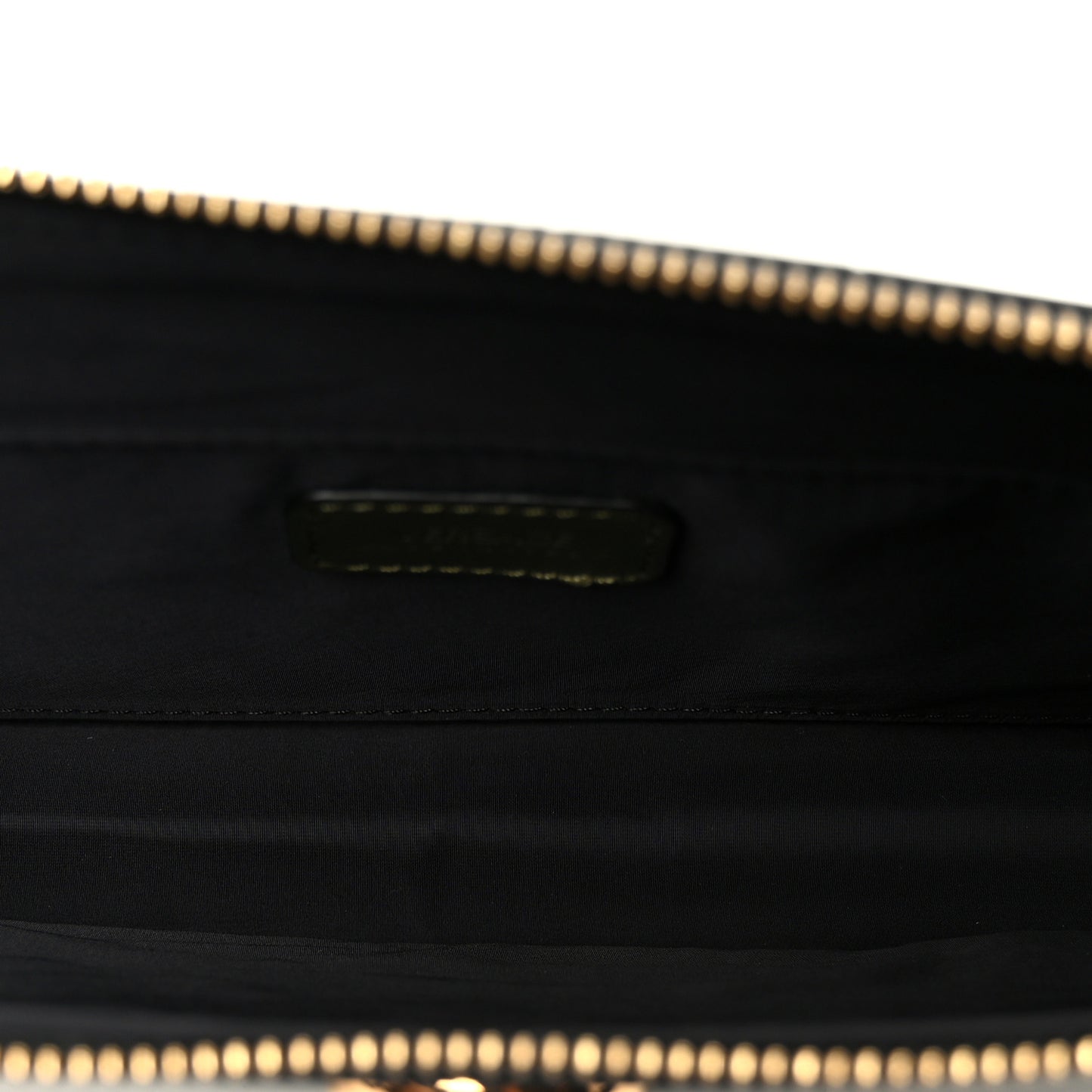 Calfskin Crocodile Embossed La Medusa Pouch Dark Olive