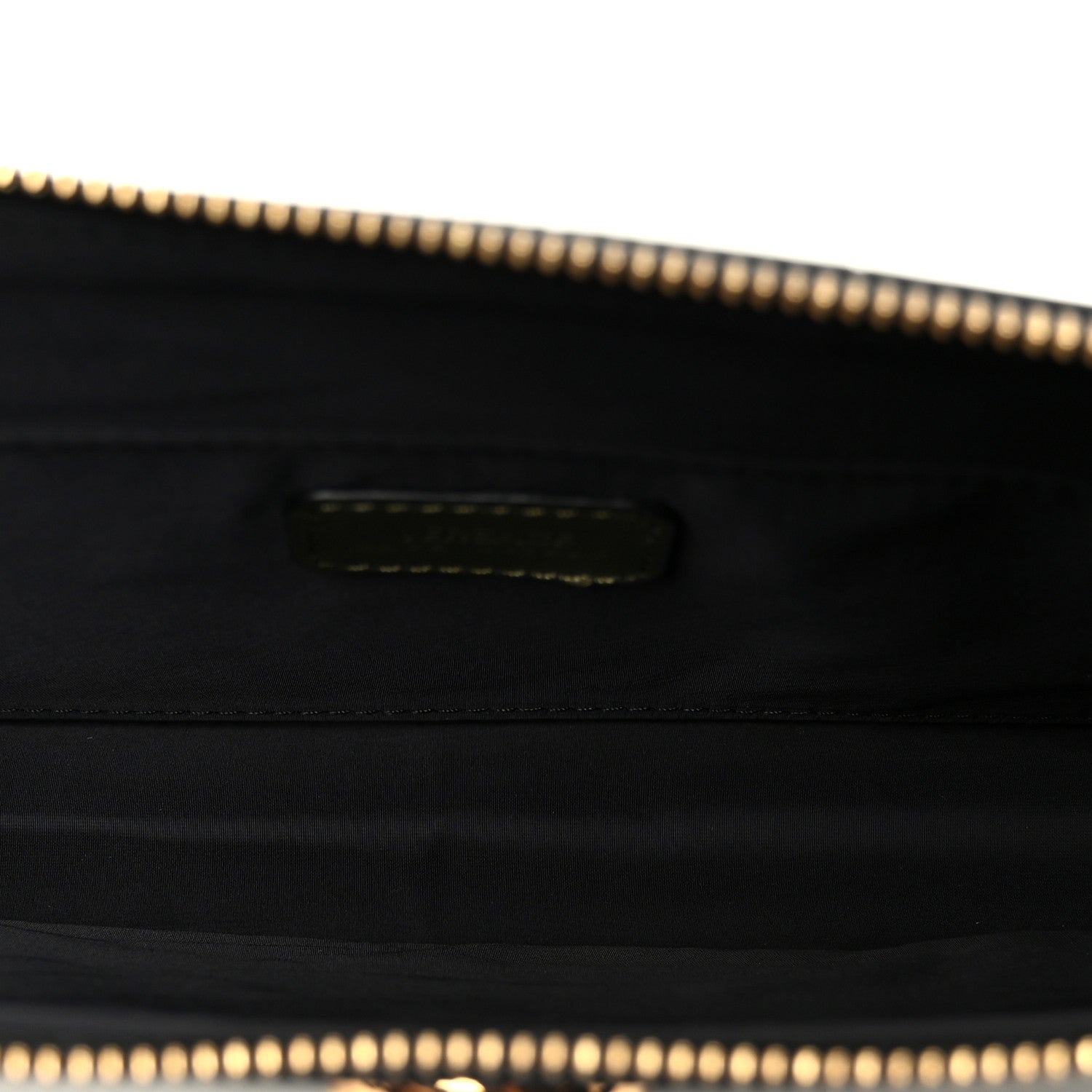 Versace Calfskin Crocodile Embossed La Medusa Pouch Dark Olive 5 of 7