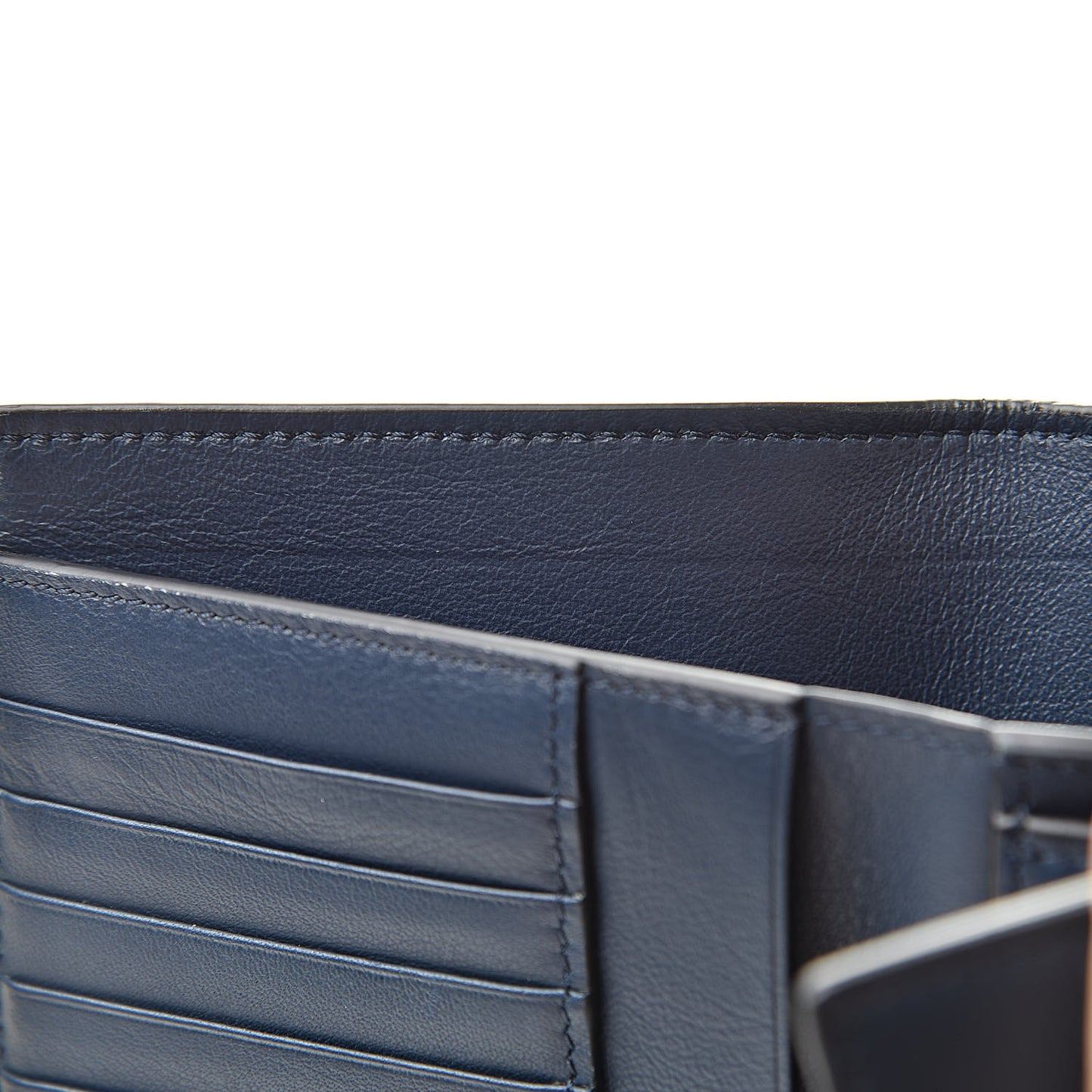 Smooth Lambskin Small Frame Multifunction Wallet Steel Blue Plum