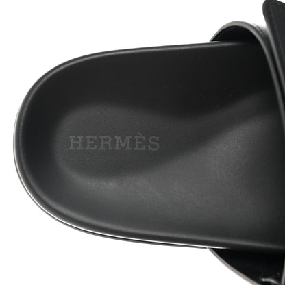 Hermes Calfskin Womens Chypre Sandals 37 Black 7 of 9