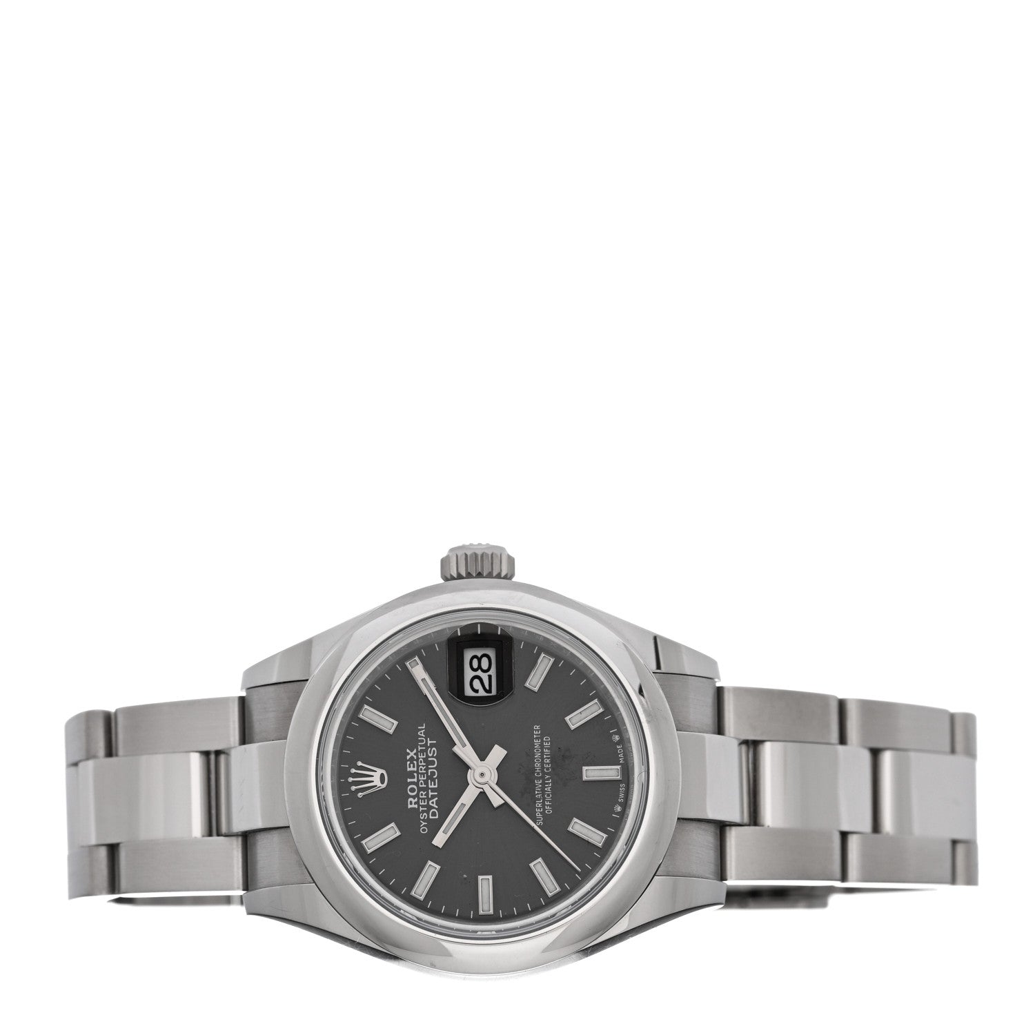 Rolex Stainless Steel 28mm Oyster Perpetual Datejust Watch Dark Grey 279160 2 of 5