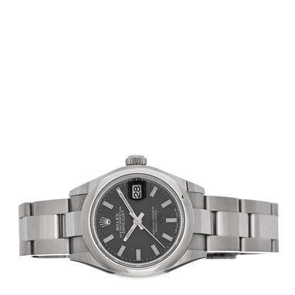 Rolex Stainless Steel 28mm Oyster Perpetual Datejust Watch Dark Grey 279160 2 of 5