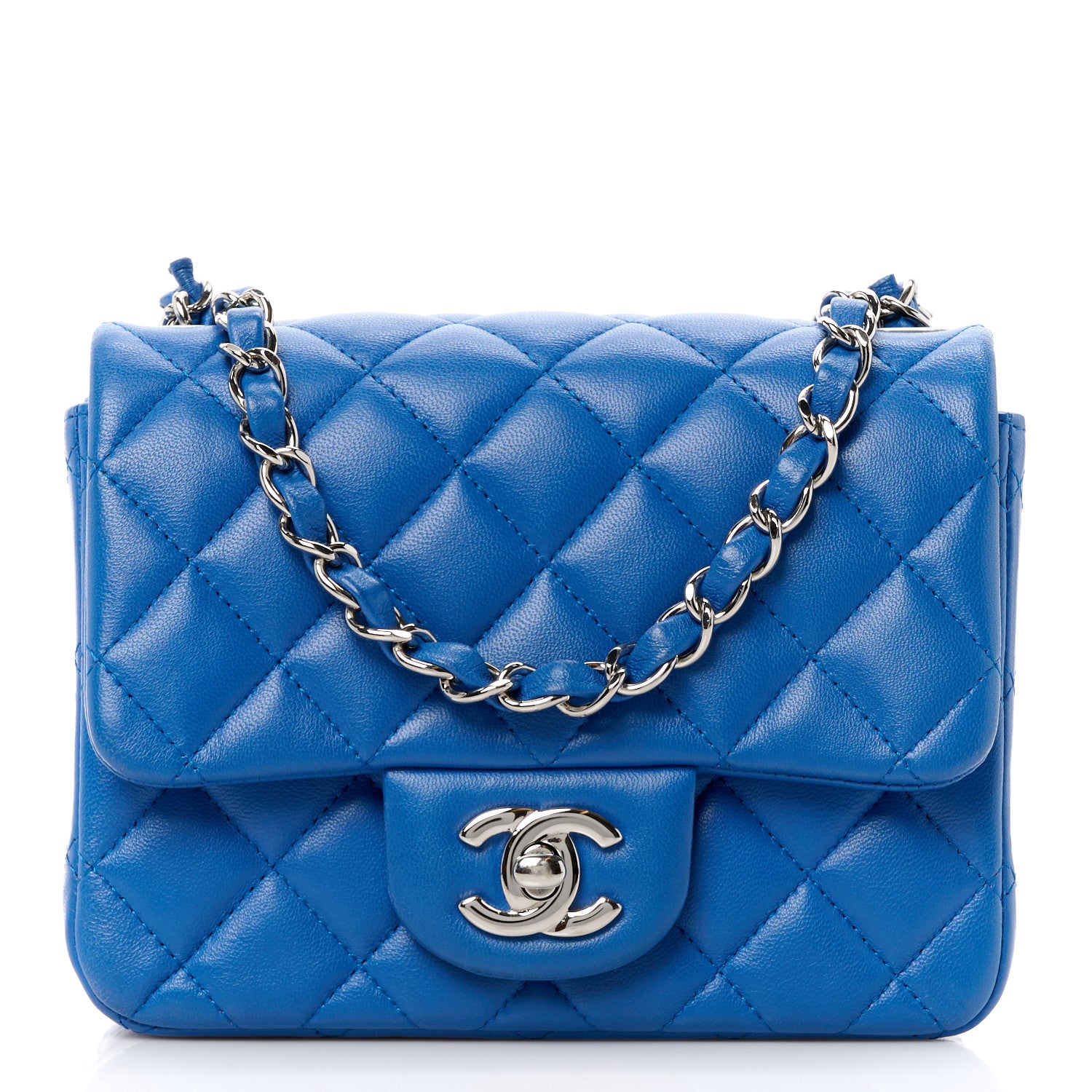 Chanel Lambskin Quilted Mini Square Flap Blue 1 of 11