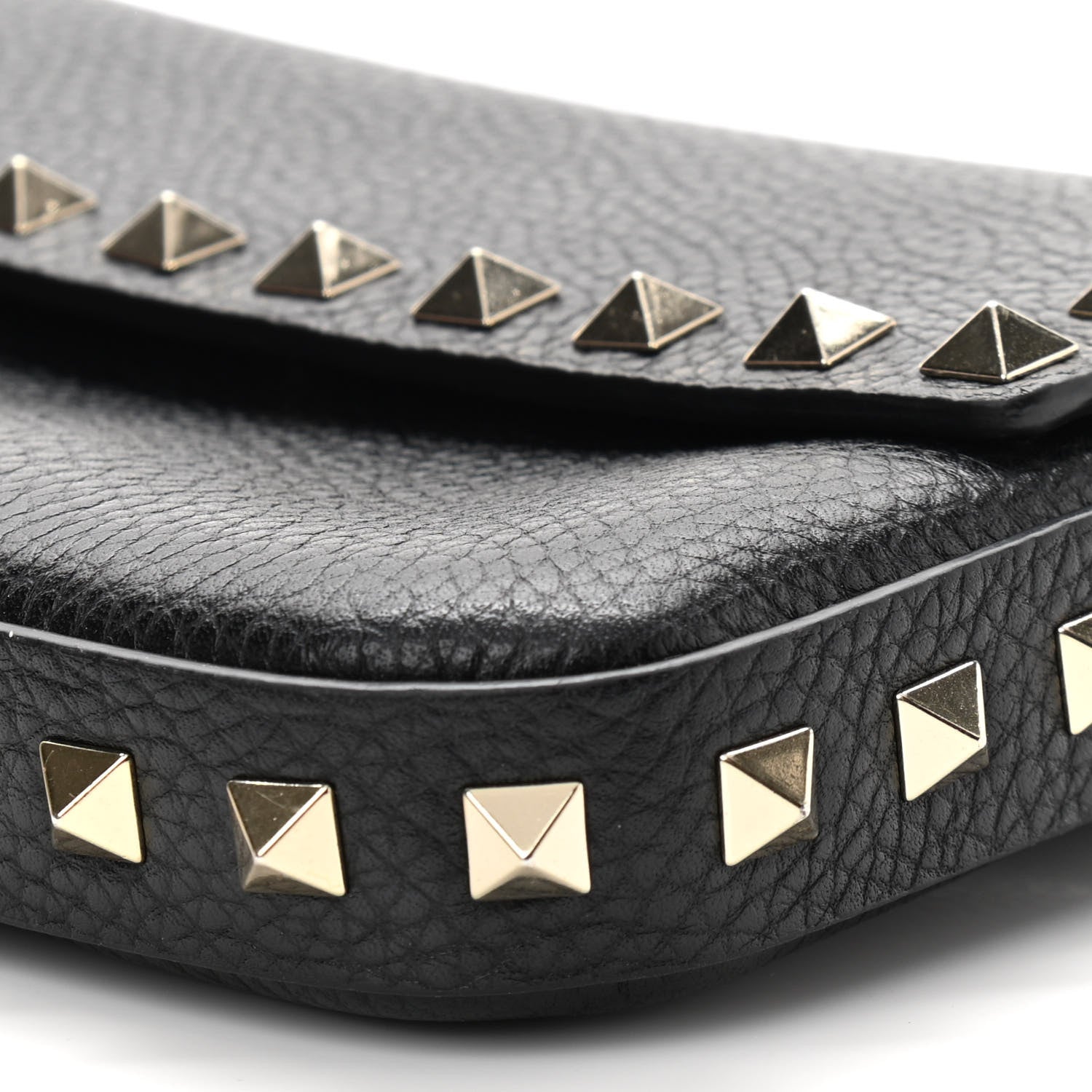 Valentino Garavani Grainy Calfskin Rockstud Crossbody Pouch Black 9 of 10