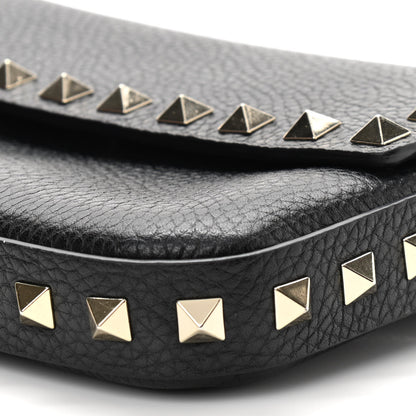 Valentino Garavani Grainy Calfskin Rockstud Crossbody Pouch Black 9 of 10