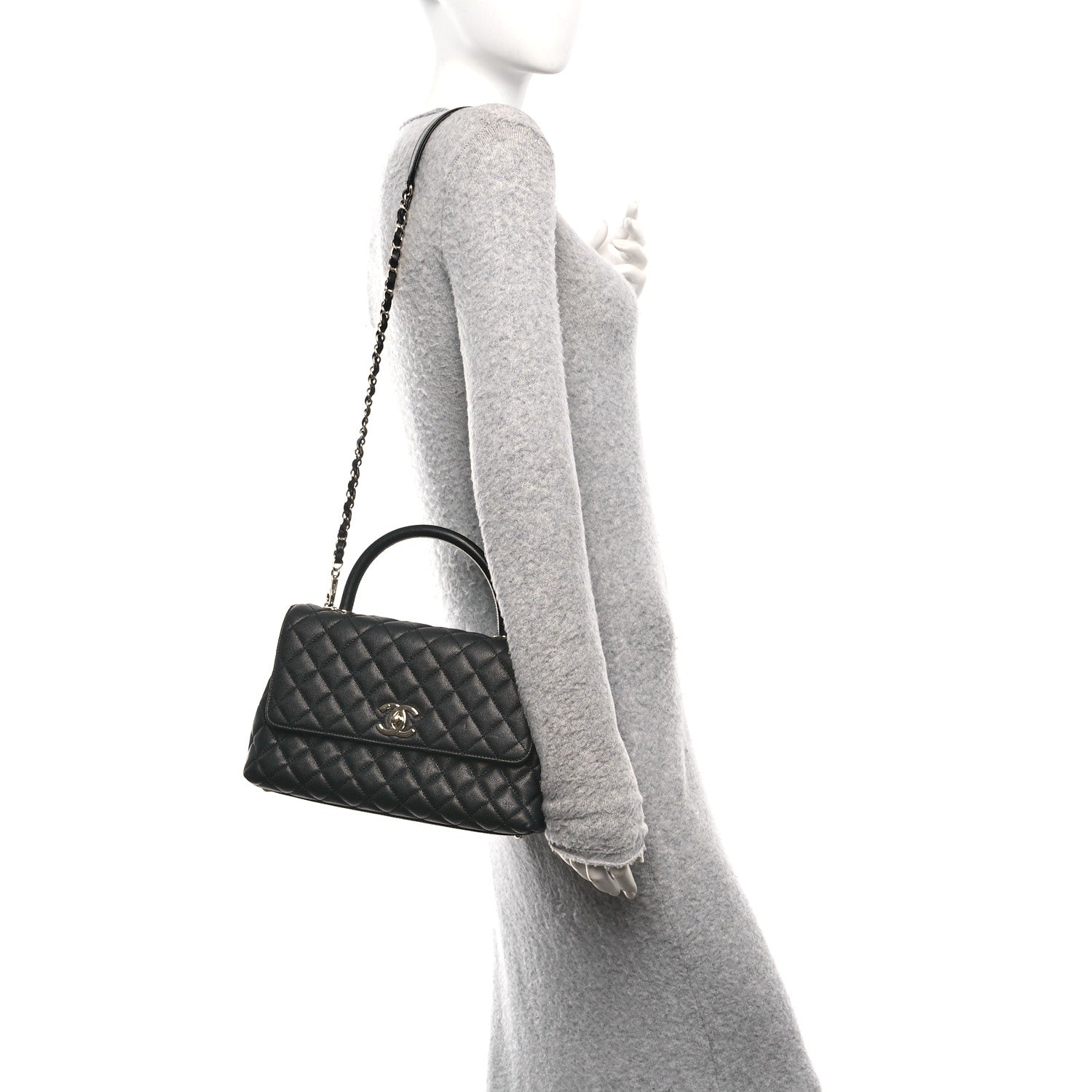 Chanel Caviar Quilted Small Coco Handle Flap Black 2 of 10