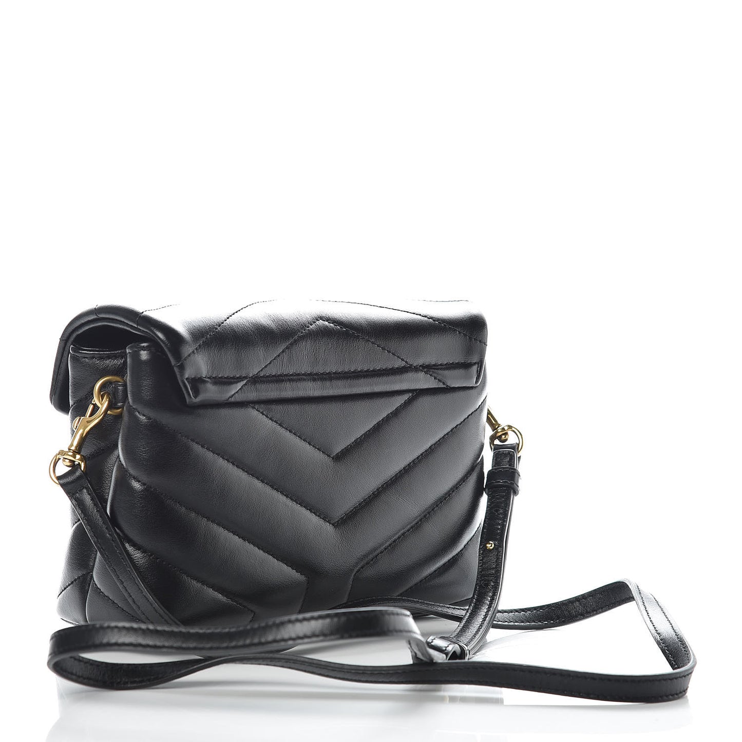 Calfskin Y Quilted Monogram Toy Loulou Crossbody Bag Black