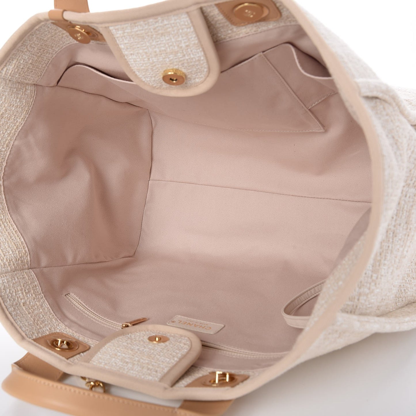 Canvas Large Deauville Tote Light Beige