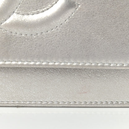 Chanel Metallic Lambskin Timeless Wallet on Chain WOC Silver 6 of 6
