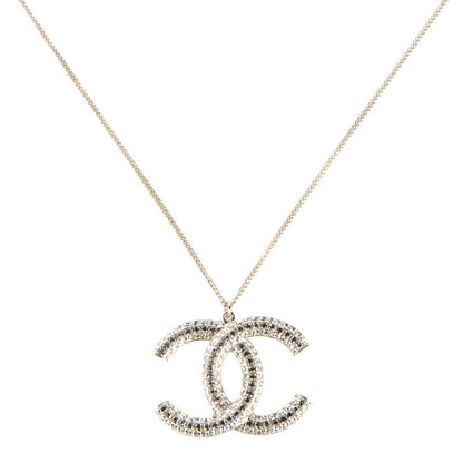 Chanel Crystal Baguette CC Necklace Silver 1 of 6