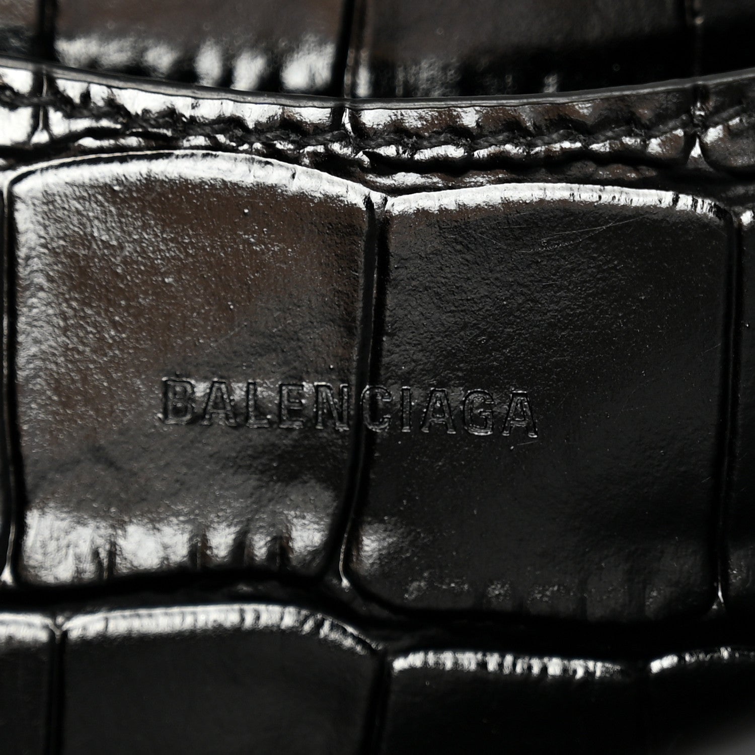 Balenciaga Shiny Supple Calfskin Crocodile Embossed Brass Hardware Neo Classic City Black 6 of 10