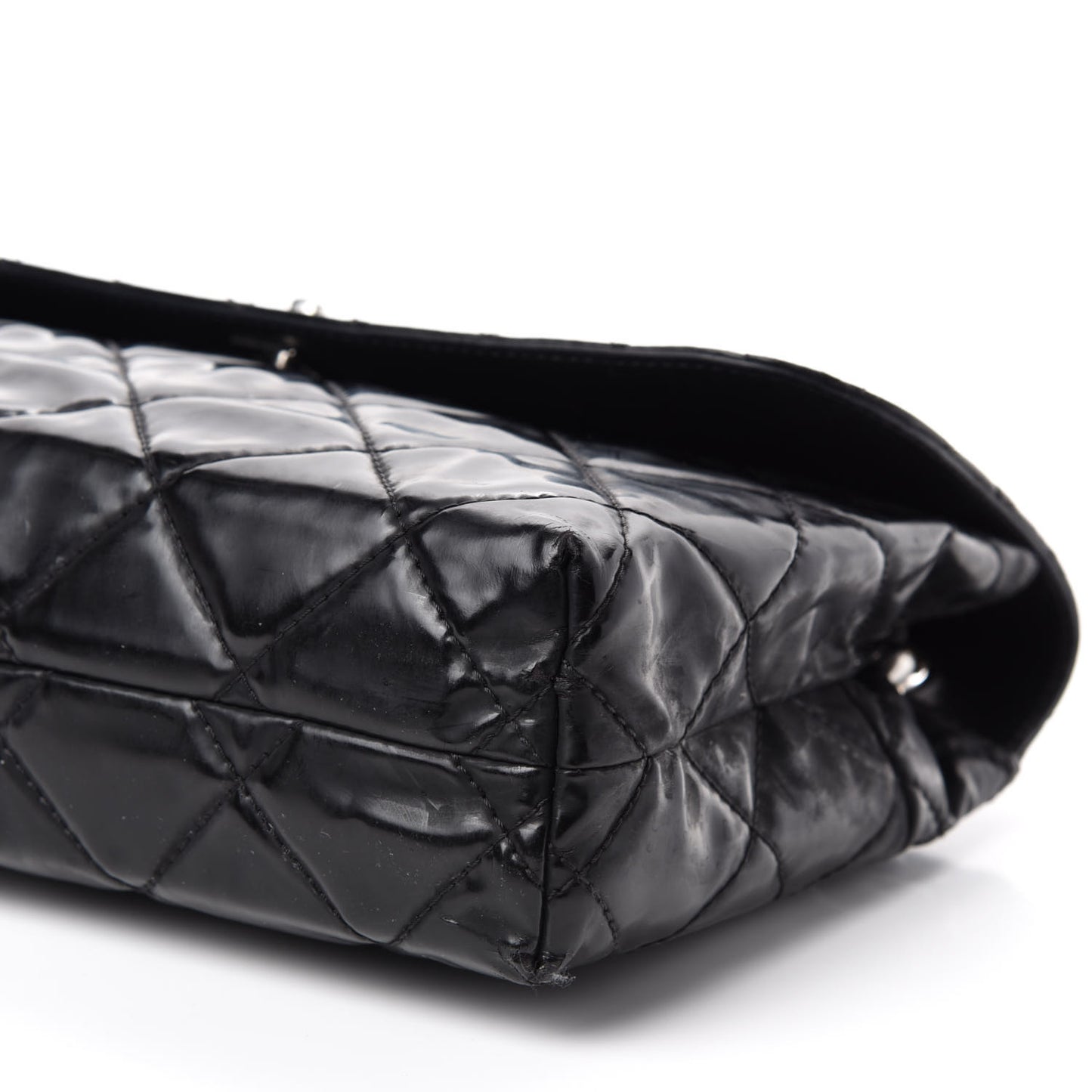 Vinyl Quilted In the Business Flap Bag Black