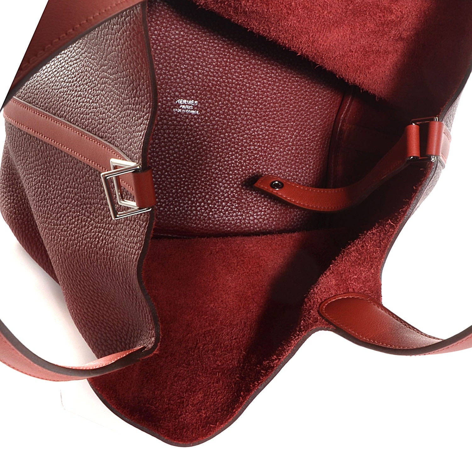 Hermes Taurillon Clemence Bi-Color Picotin Lock 22 MM Rouge H Brique 6 of 12