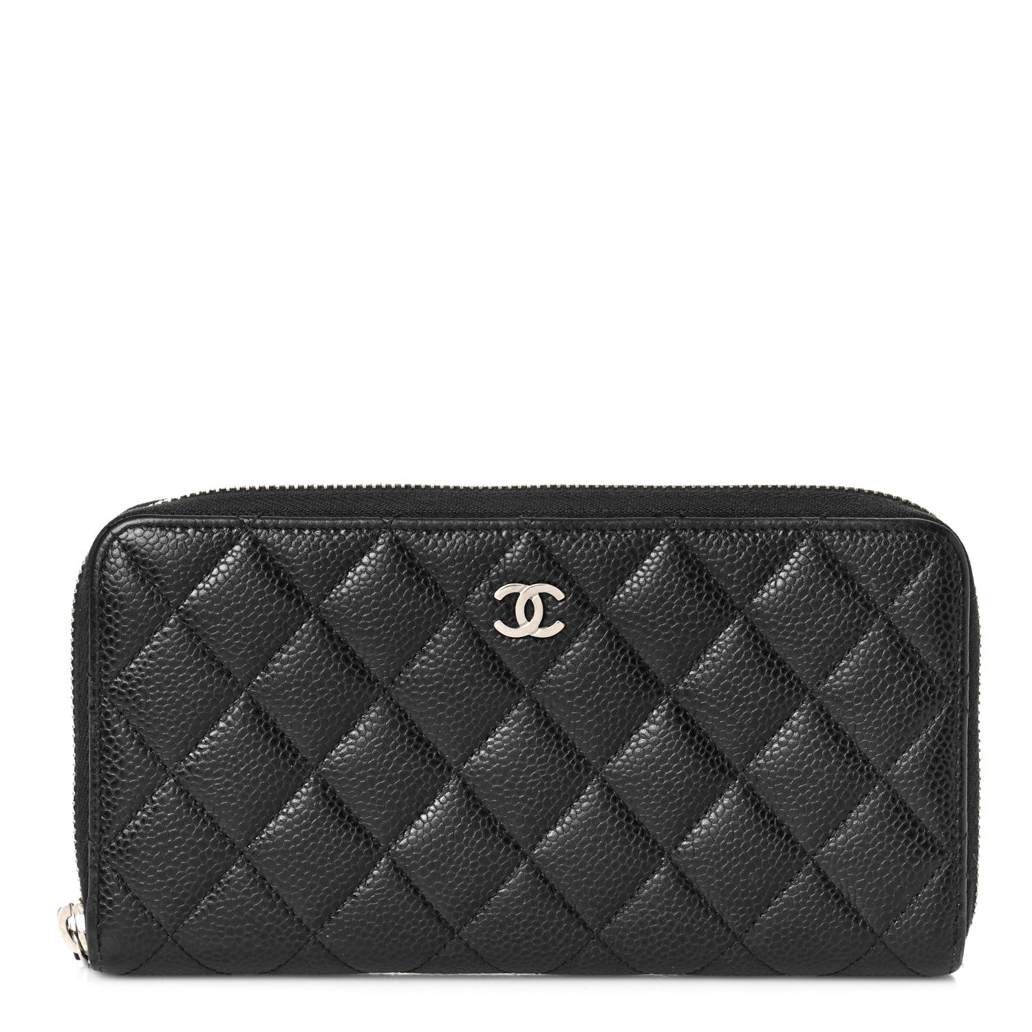 Chanel Caviar Quilted Large Gusset Zip Around Wallet Black 1 of 9