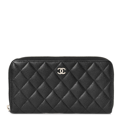 Chanel Caviar Quilted Large Gusset Zip Around Wallet Black 1 of 9