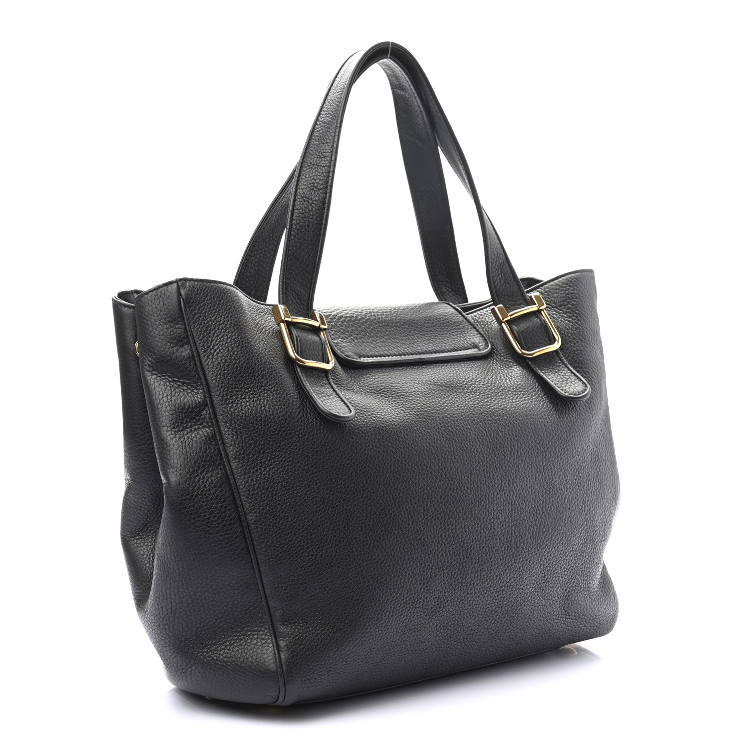 Gucci Pebbled Calfskin Medium 1973 Tote Black 2 of 8