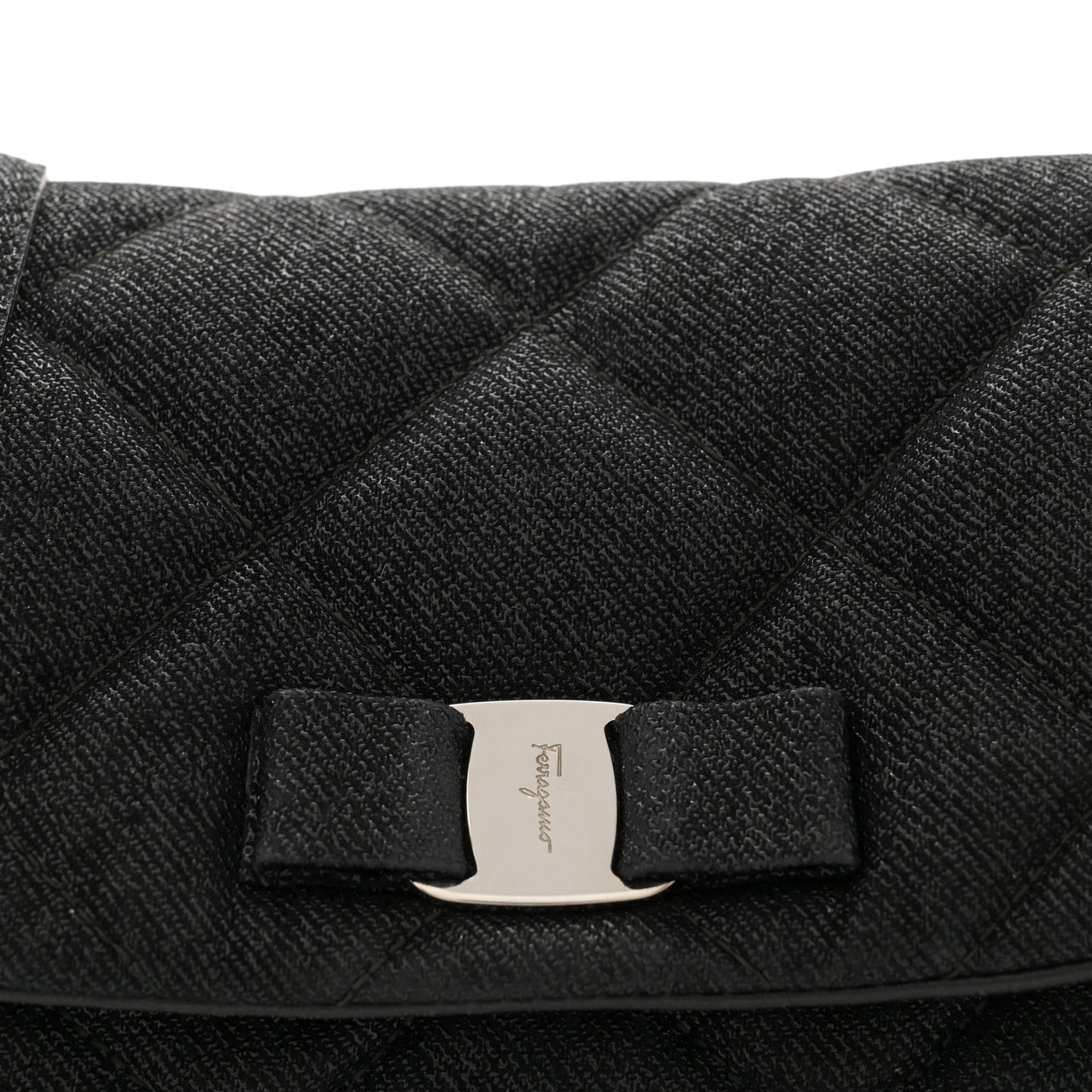 Shiny Canvas Quilted Gelly Bag Black