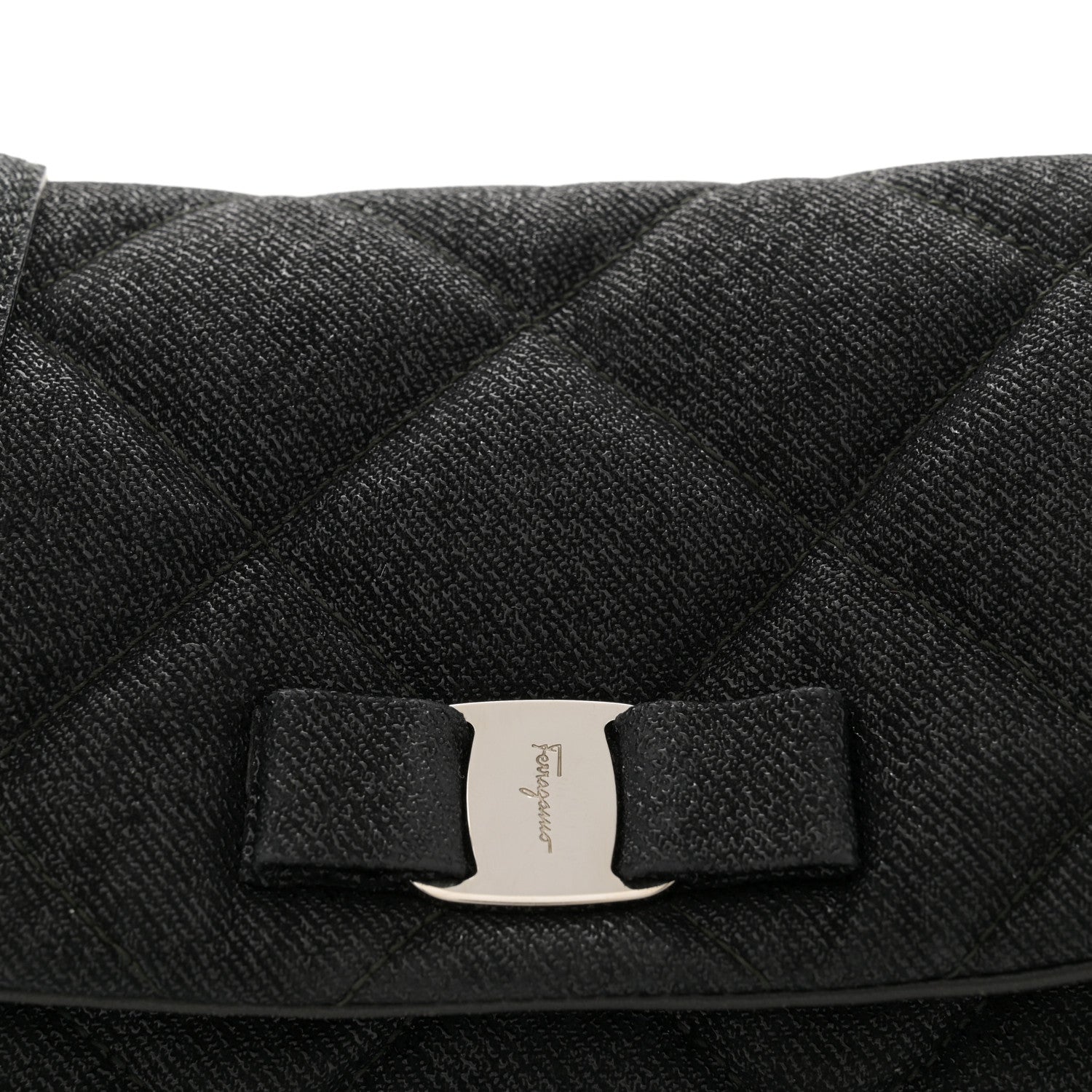 Salvatore Ferragamo Shiny Canvas Quilted Gelly Bag Black 8 of 13