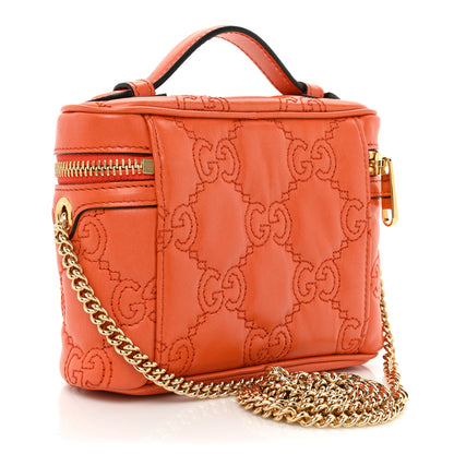 Gucci Calfskin GG Matelasse Mini Top Handle Bag Deep Orange 3 of 9