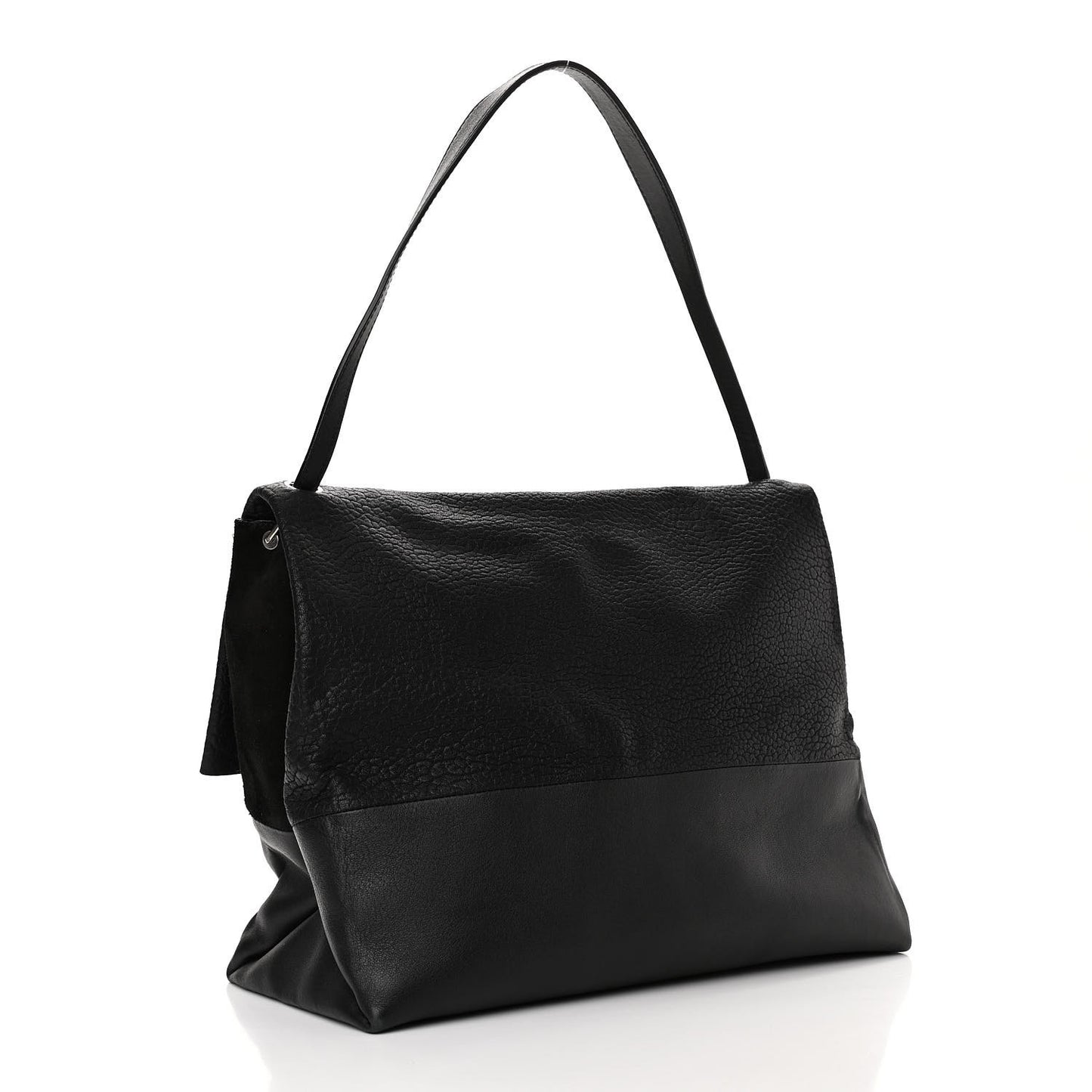 Shrunken Lambskin All Soft Shoulder Bag Black