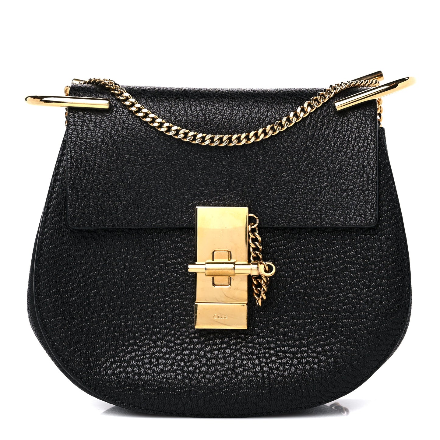 Grained Lambskin Mini Drew Shoulder Bag Black