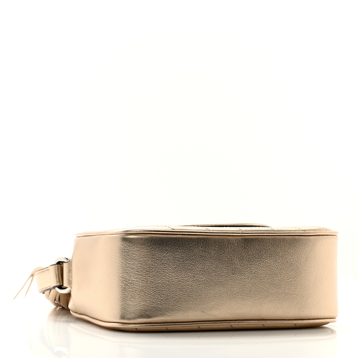 Gucci Metallic Sakai Be Green Calfskin Diagonal Stitched Small Blondie Shoulder Bag Golden Beige 4 of 9