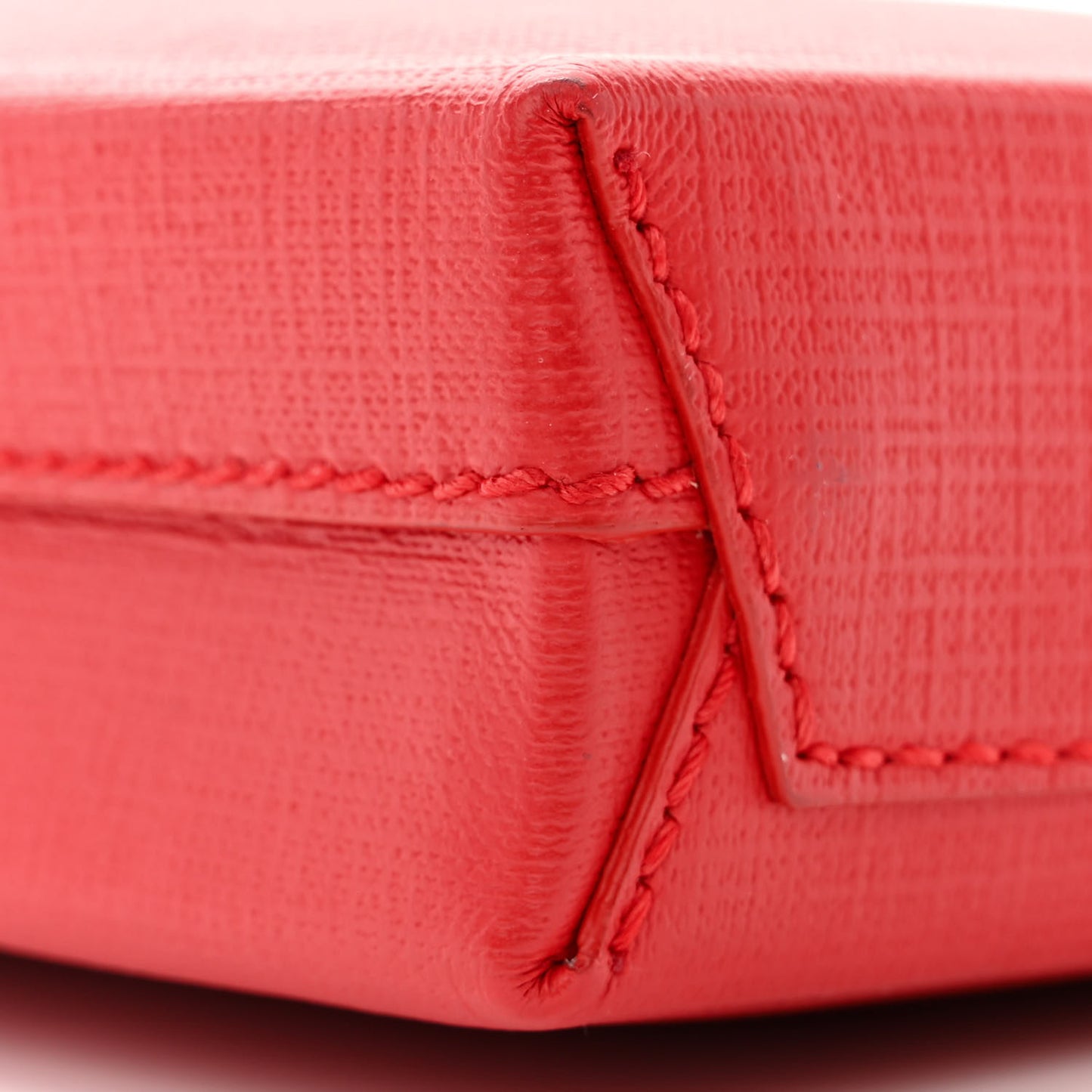Squared Calfskin Logo Shopping Phone Holder Bag Red