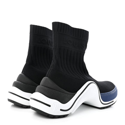 Louis Vuitton Stretch Textile LV Archlight Sneaker Boots 37.5 Black Blue 4 of 18