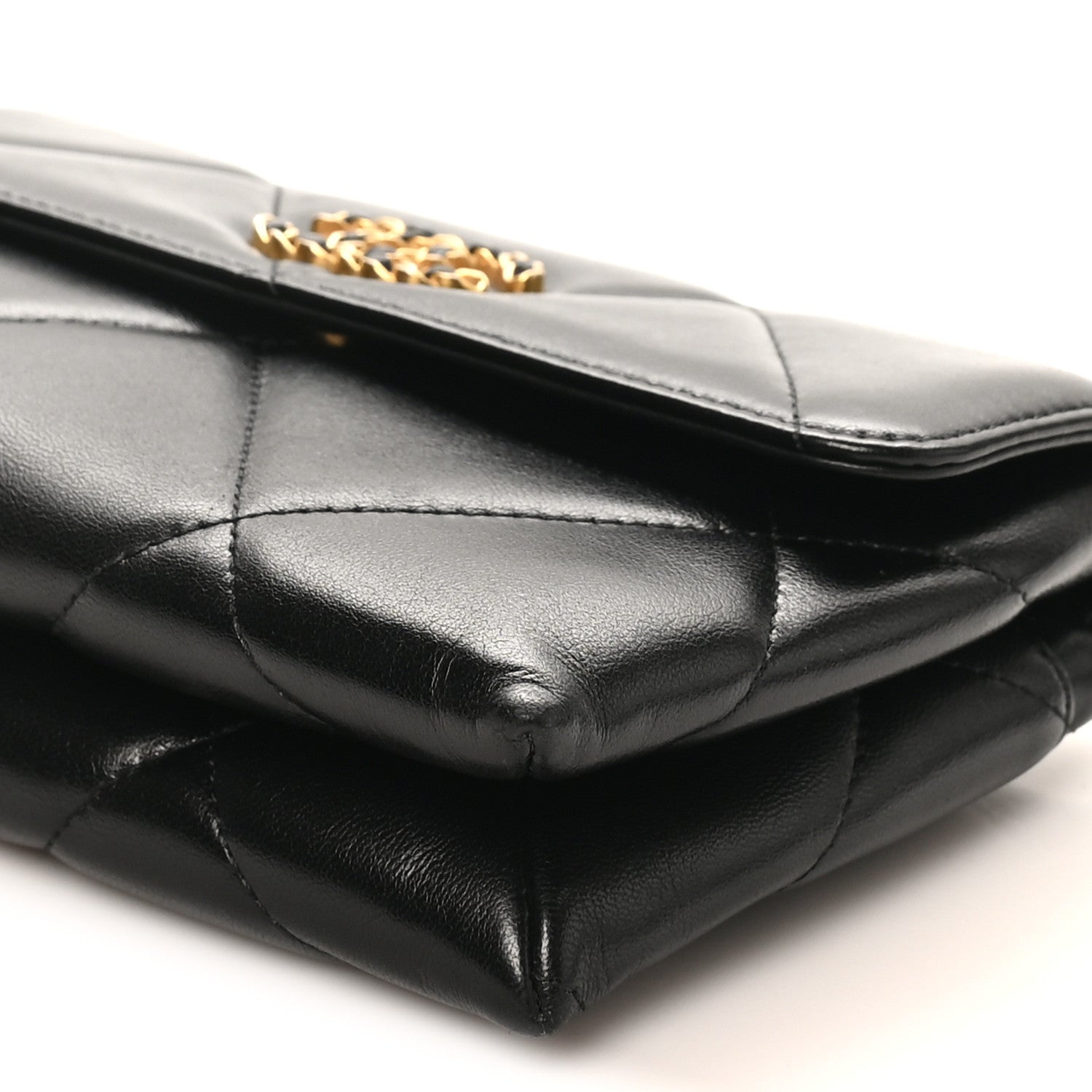 Chanel Lambskin Quilted Chanel 19 Flap Clutch Black 19 of 21