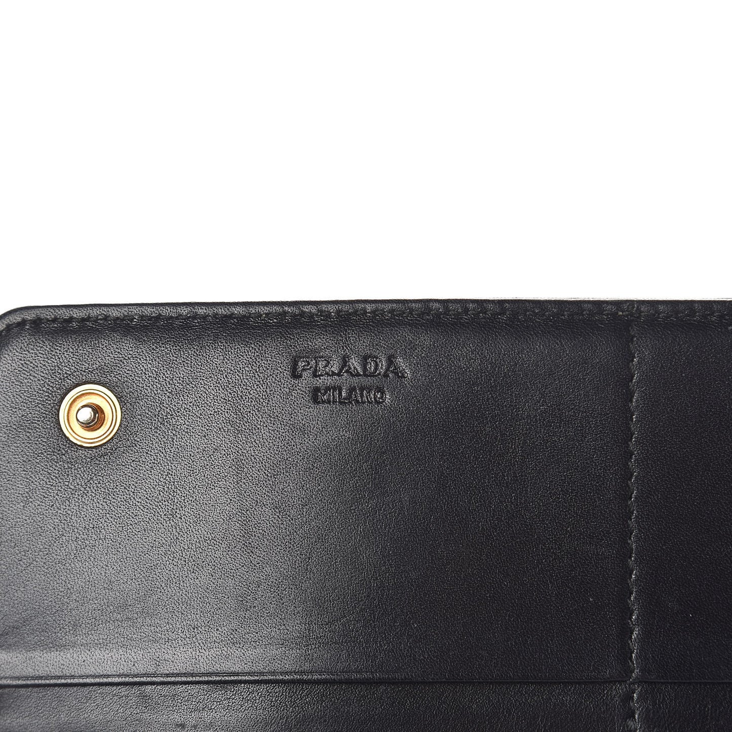 Tessuto Nylon Pietre Jeweled Flap Wallet Black