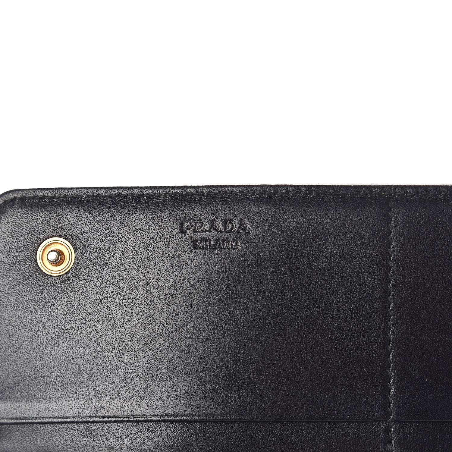 Prada Tessuto Nylon Pietre Jeweled Flap Wallet Black 6 of 12