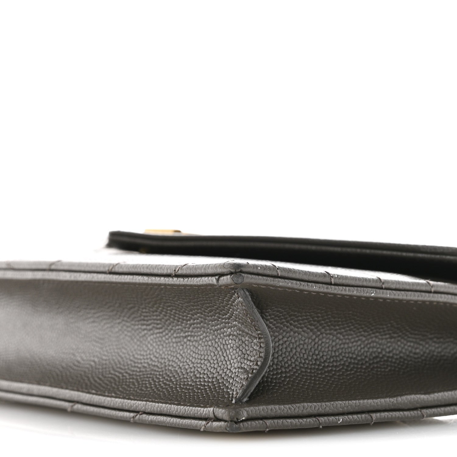 Saint Laurent Grain De Poudre Matelasse Chevron Monogram Envelope Chain Wallet Pebble 10 of 13