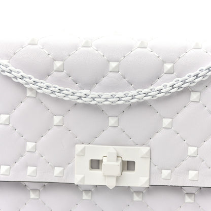 Valentino Garavani Lambskin Free Rockstud Spike Wallet on Chain Optic White 7 of 10