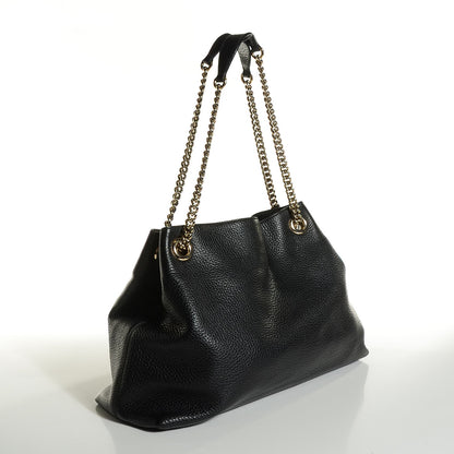 Gucci Pebbled Calfskin Medium Soho Chain Shoulder Bag Black 3 of 9