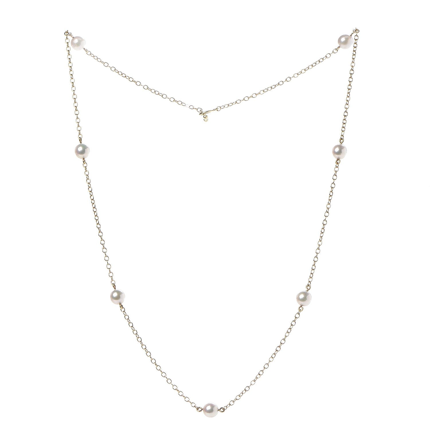 Tiffany 18K Yellow Gold 5-5.5mm Elsa Peretti Pearls By The Yard Necklace 3 of 6