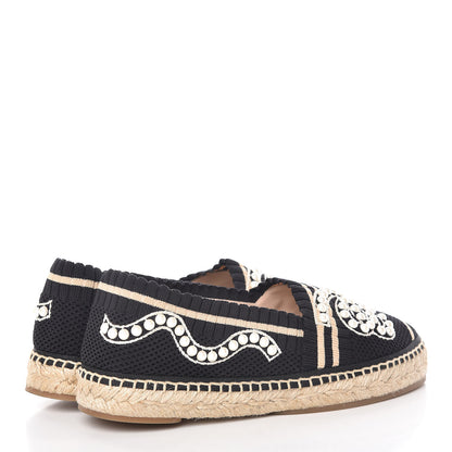 Fendi Knit Pearlescent Espadrille 35.5 Black 4 of 10