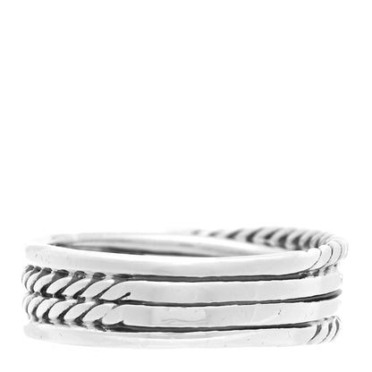 David Yurman Sterling Silver Diamond X Crossover Ring 56 7.5 3 of 4