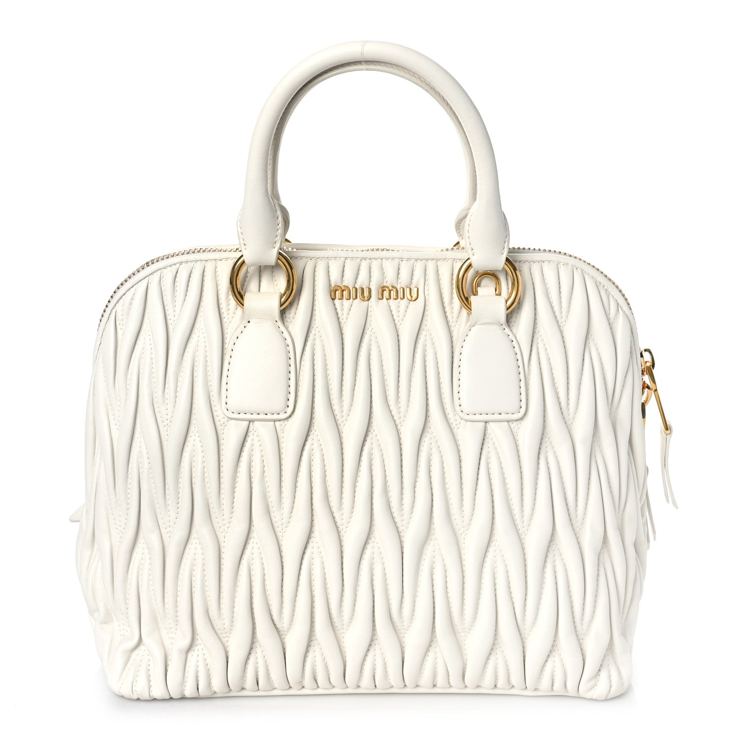 Miu Miu Nappa Matelasse Lux Mini Crossbody Tote Bianco 1 of 9