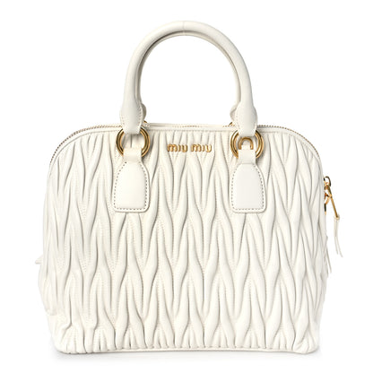 Miu Miu Nappa Matelasse Lux Mini Crossbody Tote Bianco 1 of 9