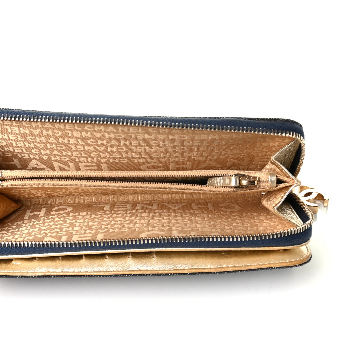 Denim CC Zip Around Wallet