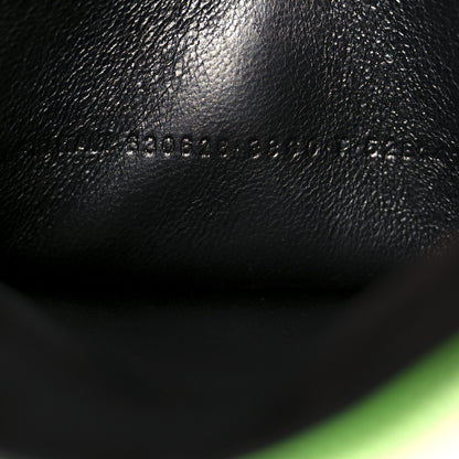 Balenciaga Shiny Calfskin Crocodile Embossed Logo Large Cash Pouch With Handle Fluo Green 7 of 9
