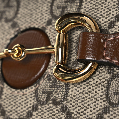 Gucci GG Supreme Monogram Mini Horsebit 1955 Shoulder Bag Beige Brown Sugar 11 of 14