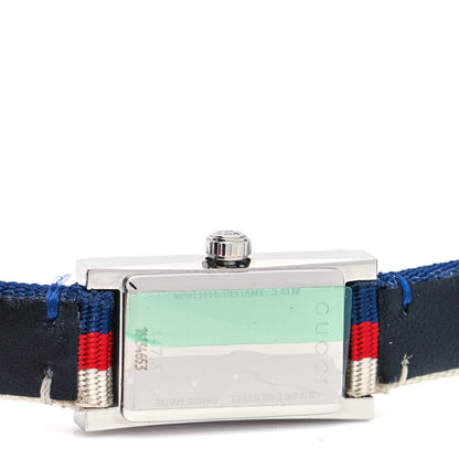 Gucci Stainless Steel Nylon 14mm Web G-Frame Triple Wrap Quartz Watch Blue 4 of 5
