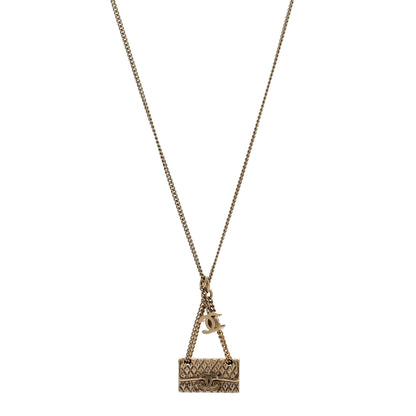 Chanel Metal Flap Bag Necklace Gold 1 of 5