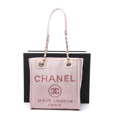 Chanel Mixed Fibers Calfskin Mini Deauville Tote Rose Pink 11 of 11