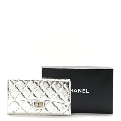 Chanel Metallic Aged Calfskin Quilted Reissue Long Flap Wallet Light Silver 7 of 7