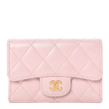 Chanel Lambskin Quilted Flap Card Holder Light Pink 1 of 8
