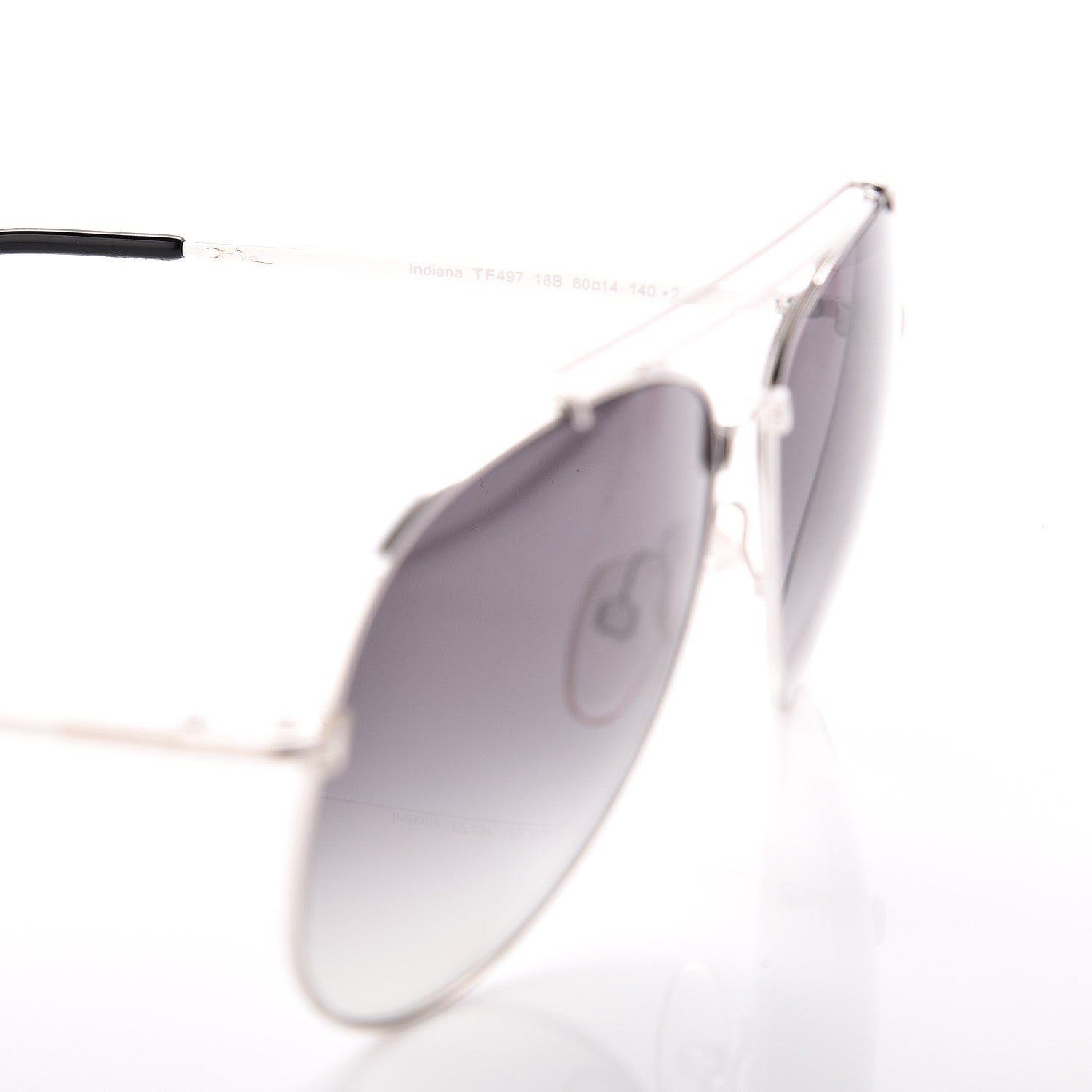 Tom Ford Indiana Aviator Sunglasses TF497 Silver 5 of 9