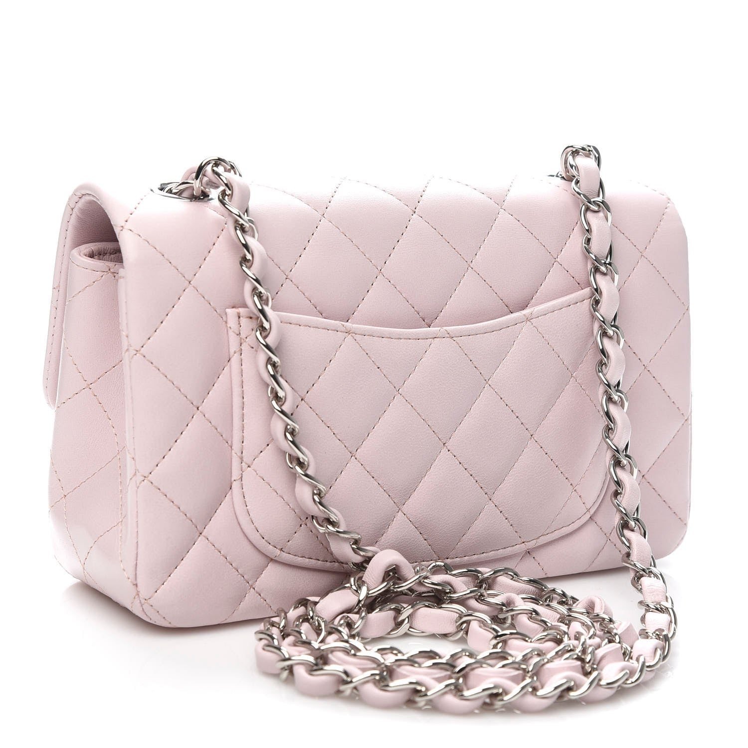 Chanel Lambskin Quilted Mini Rectangular Flap Light Pink 3 of 11