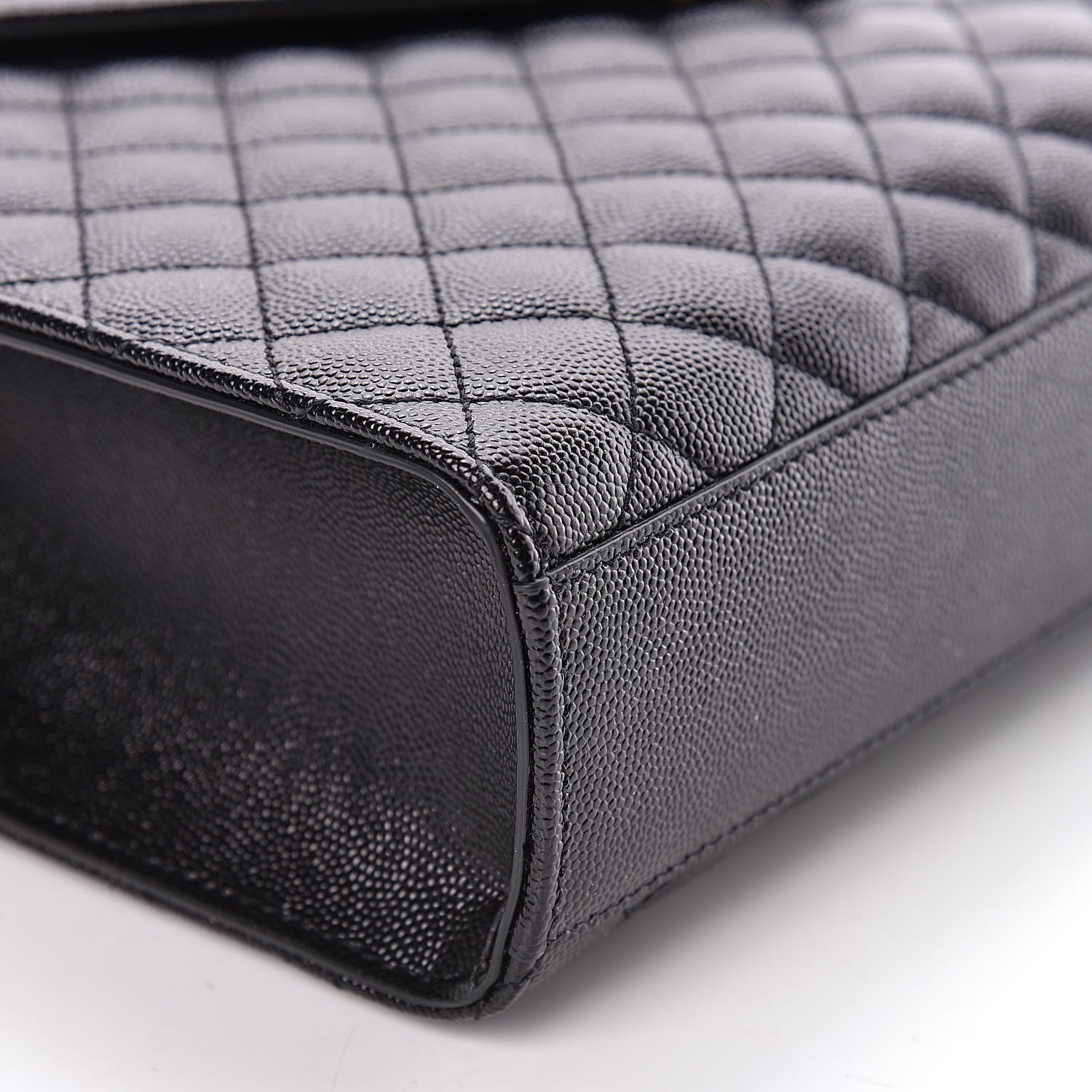 Saint Laurent Grain De Poudre Textured Mixed Matelasse Large Triquilt Monogram Satchel Black 8 of 10
